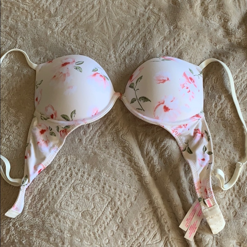 Floral super push you Pink Victoria’s Secret bra
